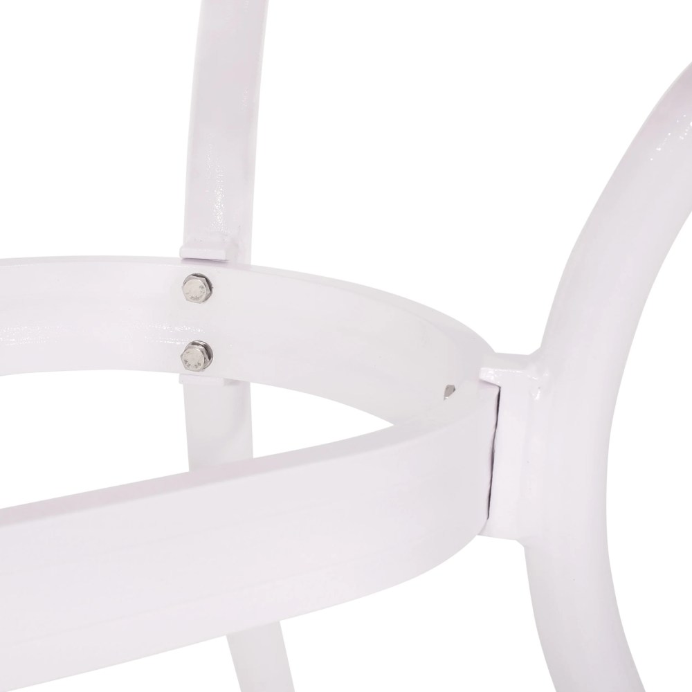 Noble House Phoenix 68" Traditional Aluminum Patio Dining Table in White - Image 8