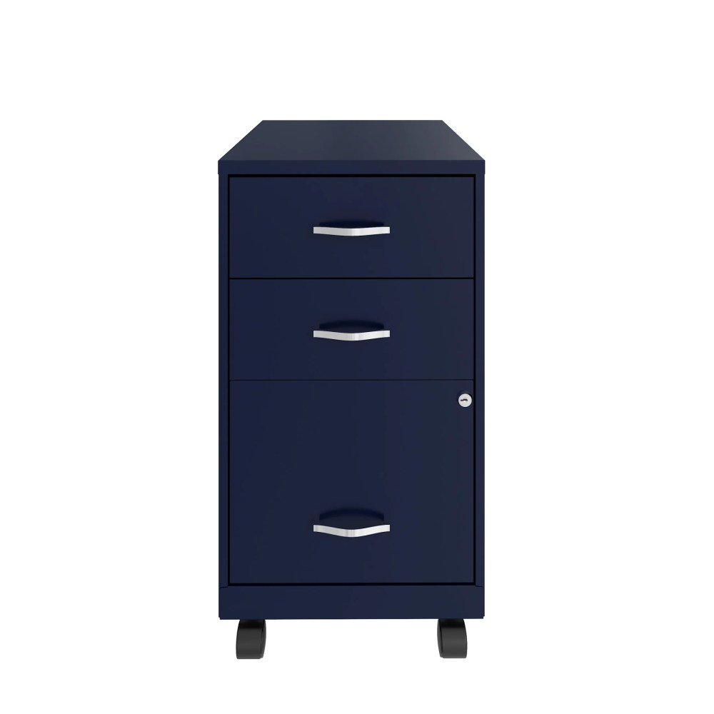 Space Solutions 18" Deep 3 Drawer Mobile Letter Width Vertical File Cabinet, Navy - Image 13