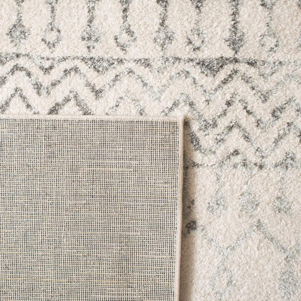 SAFAVIEH Tulum Glen Moroccan Geometric Area Rug, 10" x 10" Round, Ivory/Grey - Image 3