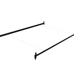 76" Twin/Full Black Hook In Headboard/Footboard Steel Rails