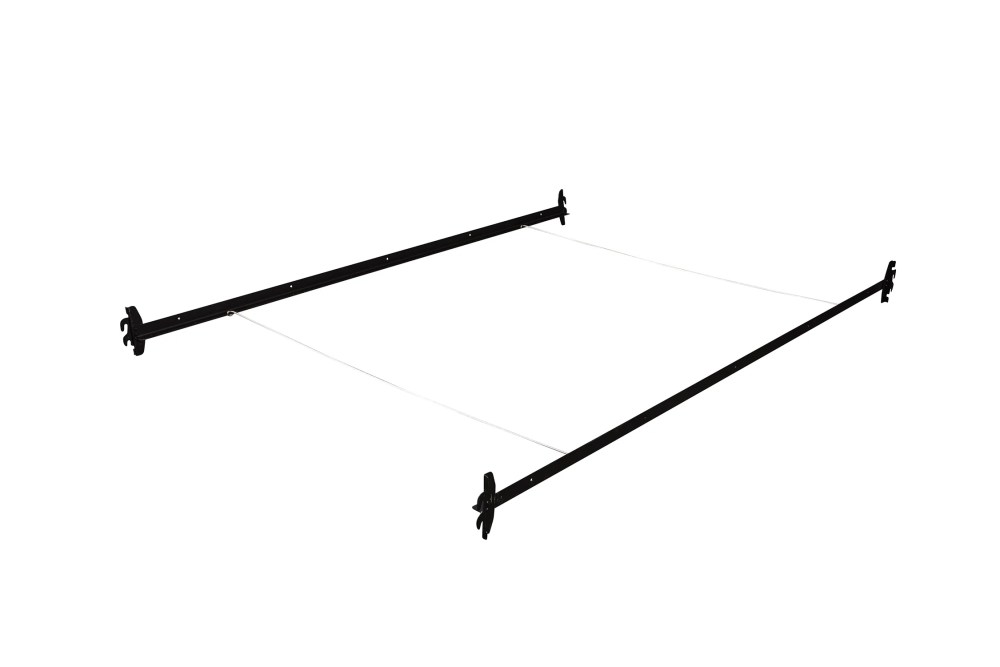 76" Twin/Full Black Hook In Headboard/Footboard Steel Rails