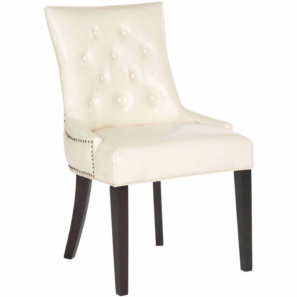 SAFAVIEH Harlow Glam Tufted Ring Chair with Silver Nailheads, Set of 2, Flat Cream - Image 4