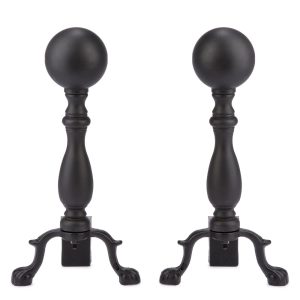 UniFlame Black Ball Andirons