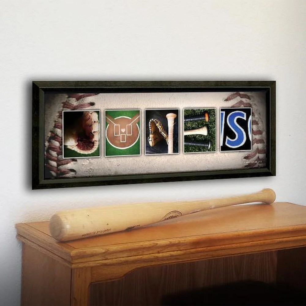 Personalized Baseball Name Wall Art, Live Previews, Choose Each Photos, Multiple Options - Image 3