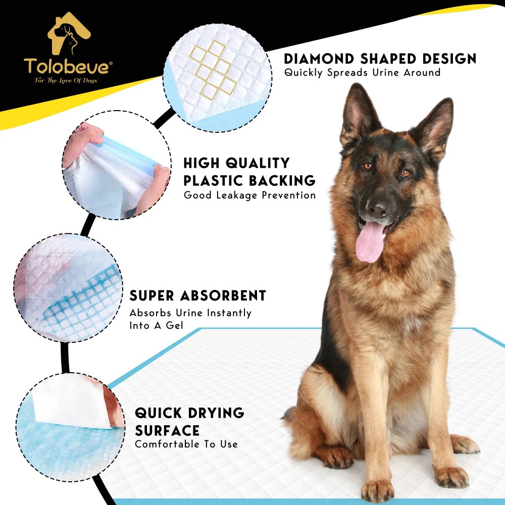 Tolobeve Dog Training Pads, XXL, 30 in x 36 in, 100 Count Disposable Dog Puppy Pee Pads - Image 8