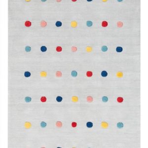 SAFAVIEH Kids Candelario Colorful Polka Dot Area Rug, Grey, 4" x 6"
