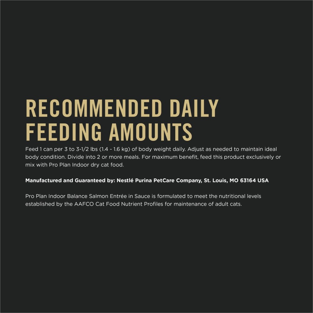 Purina Pro Plan Indoor Balance, Grilled Salmon Entree in Sauce, Wet Cat Food, 3 oz Cans, 12 Pack - Image 7