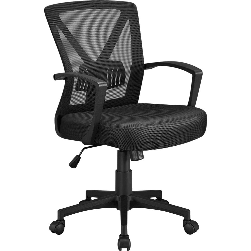 Yaheetech Adjustable Mesh Office Chair with Wheels,Black