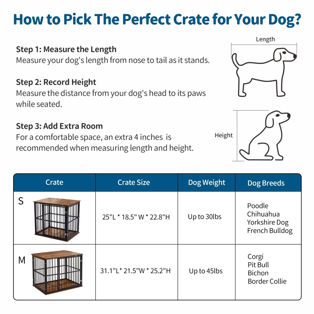 Made4Pets Medium Wooden Dog Crate Furniture with Washable Cushion for Dogs - Image 5