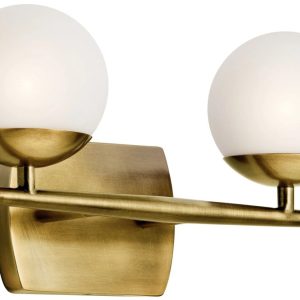 Kichler Jasper 7 3/4" High Natural Brass 2-Light Halogen Wall Sconce