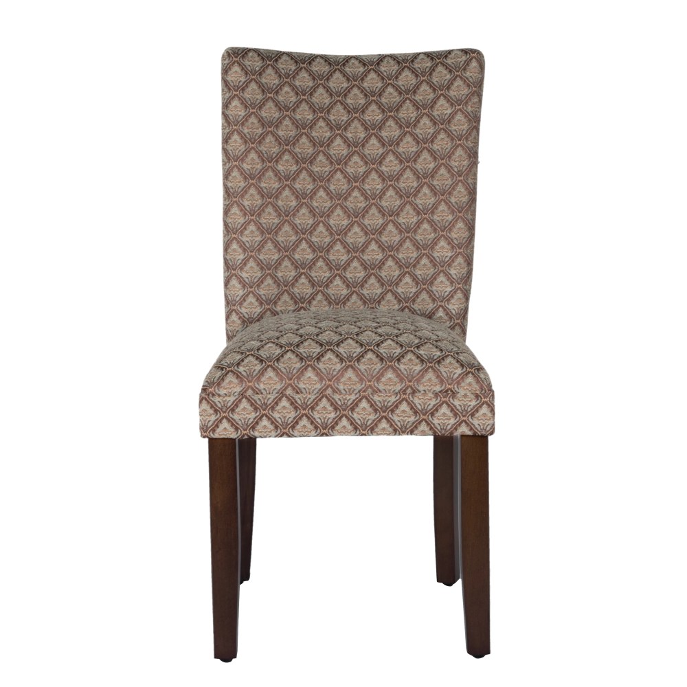 HomePop Parsons Dining Chair, Brown and Blue Fabric - Image 11