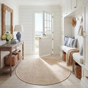 Safavieh Natural Fiber Kentigern Solid Area Rug, Marble/Beige, 4" x 4" Round