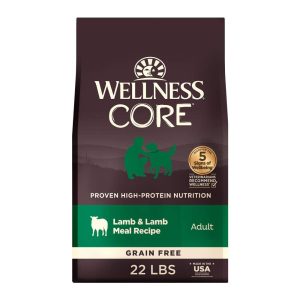 Wellness CORE Dry Dog Food,  Grain Free,  High Protein,  Natural,  Lamb Recipe,  (22-Pound Bag)