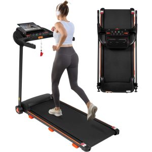 VLDTDRDI 2.5HP Folding Treadmill with 7.5mph Speed, Portable Running Walking Compact Exercise Machine with USB Charge Station, Bluetooth speaker,  2-Level Incline for Home