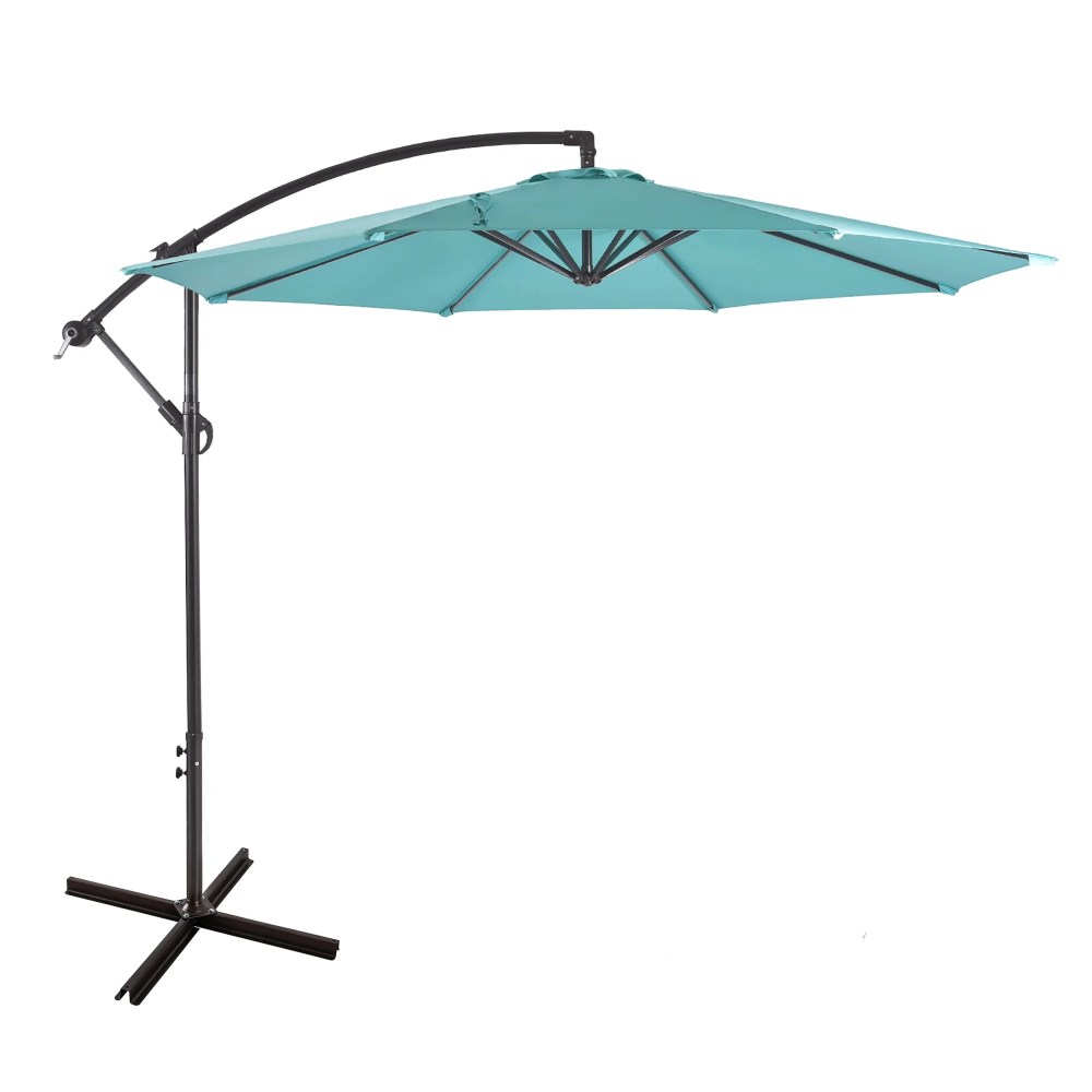 Westin Furniture 10 ft Cantilever Hanging Patio Umbrella Turquoise - Image 3