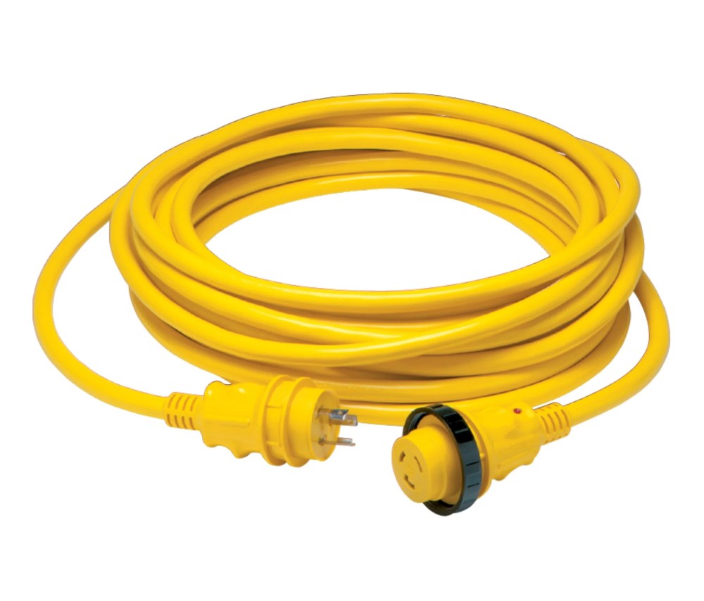 Marinco Yellow 30A 125V Cordset, 50-Foot