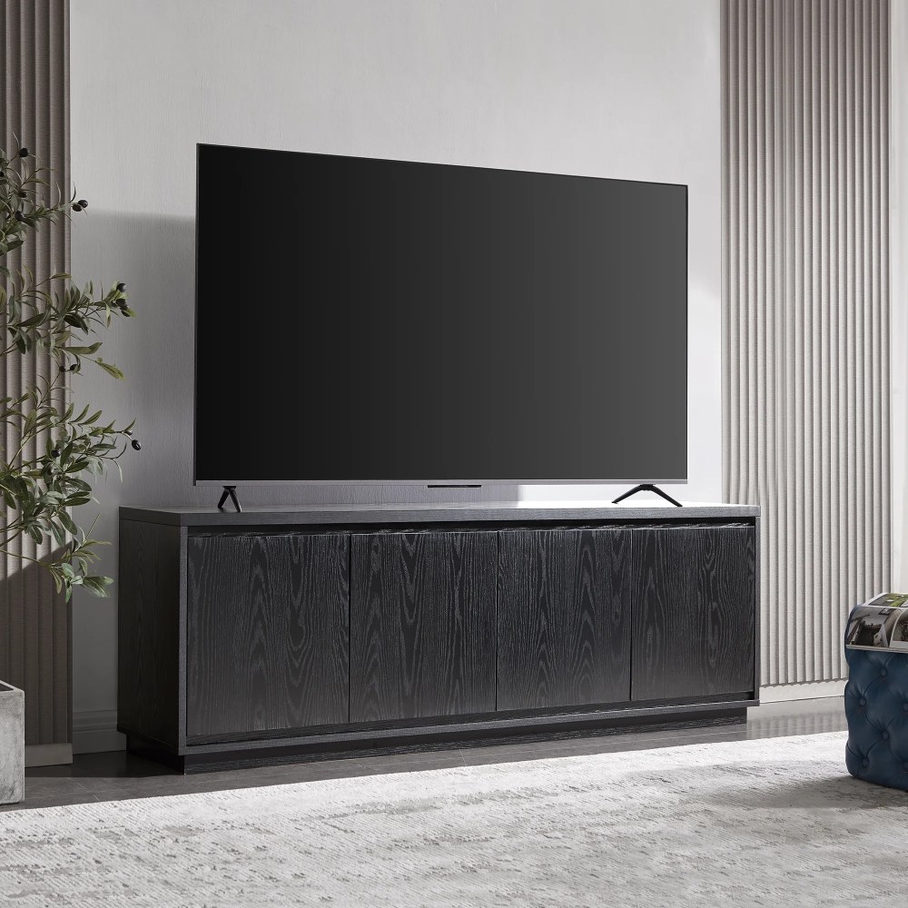 Evelyn&Zoe Presque Rectangular TV Stand for TV's up to 75", Black Grain - Image 10