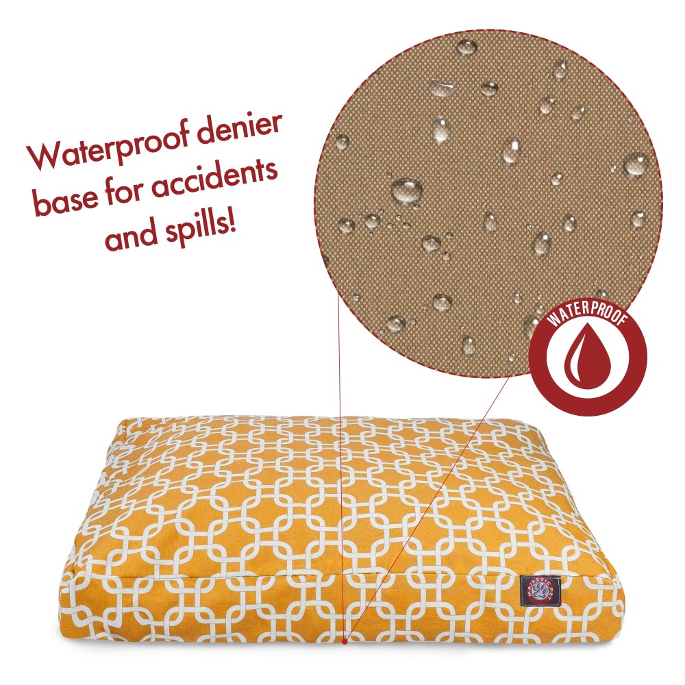 Majestic Pet Links Rectangle Pet Bed For Dogs, Removable Cover, Yellow, Large - Image 4