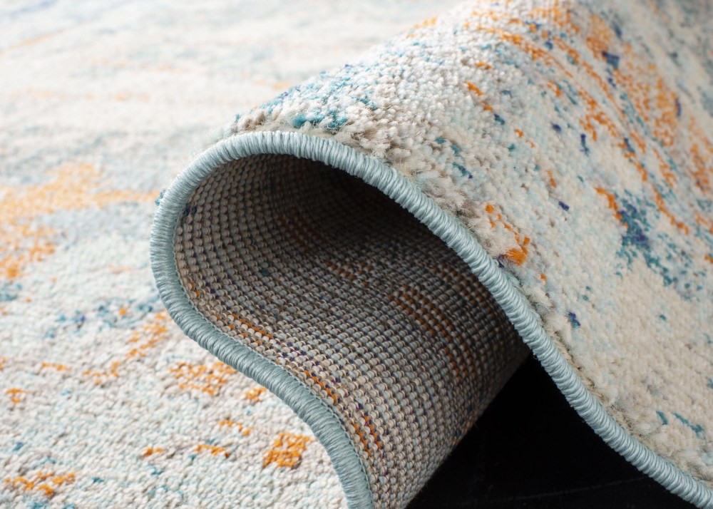 SAFAVIEH Madison Clyde Vintage Abstract Area Rug, Light Blue/Beige, 5'3" x 7'6" - Image 7