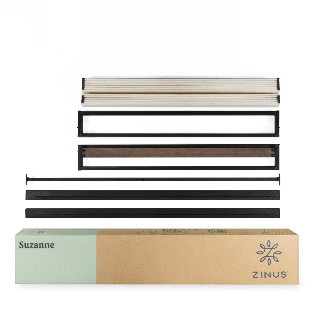 Zinus Good Design Winner Suzanne 6" Bamboo and Metal Platform Bed - Grey Wash, Twin - Image 4
