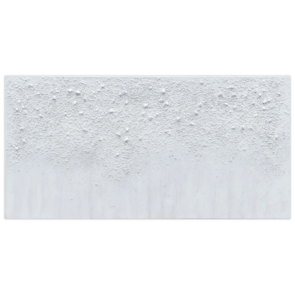 Empire Art Direct White Snow A Textured Metallic Hand Painted Wall Art, 24" x 48" x 1.5", Ready to Hang