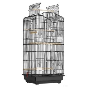 KFFKFF 41-inch Spacious Bird Cage with Open Top,  Ideal for Parakeets,  Finches,  Canaries,  Lovebirds,  Cockatiels,  Budgies,  Small Quaker Conures,  Travel Pet Flight Birdcage Equipped with Swing an