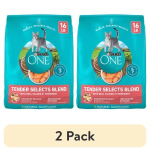 (2 pack) Purina ONE Tender Select Blends Dry Cat Food,  Salmon,  16 lb Bag