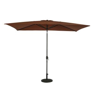 Bimini 6.5-ft x 10-ft Rectangular Market Umbrella - Coffee - Polyester Canopy