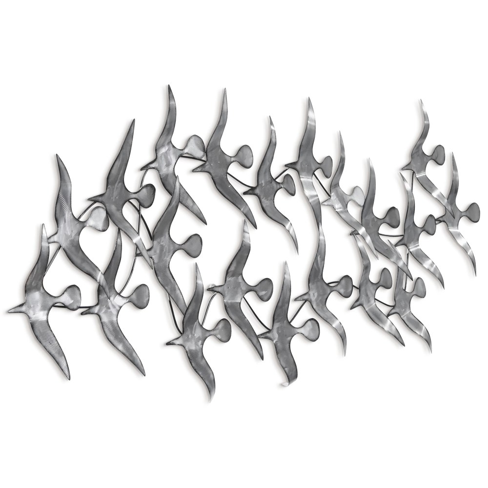 Empire Art Direct Flock Hand Painted Abstract Etched Metal Wall Sculpture, 52.0" x 22.8" x 2.8", Ready to Hang - Image 4