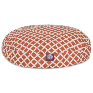 Majestic Pet  Bamboo Round Pet Bed For Dogs,  Removable Cover,  Burnt Orange,  Small