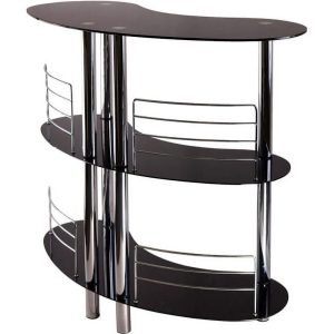 Winsome Wood Martini Entertainment Bar,Black & Chrome Finish