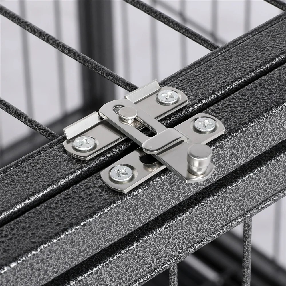 Easyfashion 43 inch Heavy Duty Metal Rolling Dog Cage Kennel, Black - Image 7
