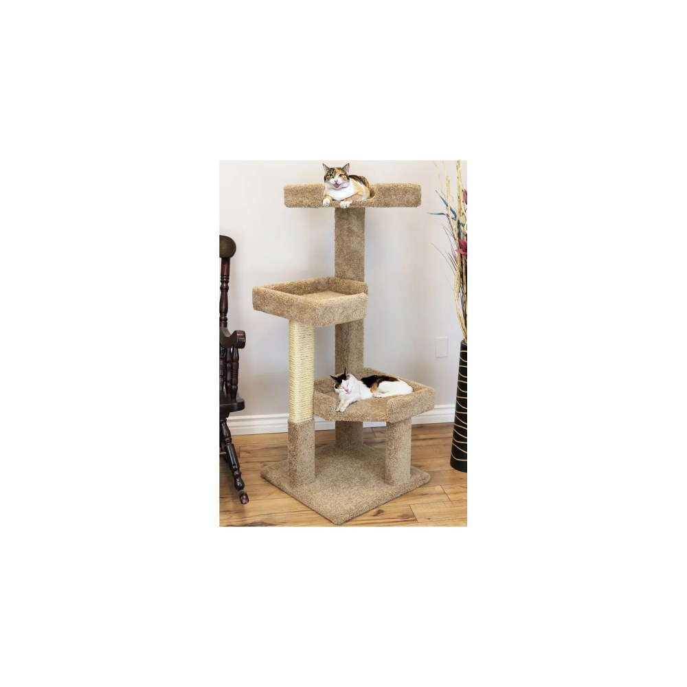 New Cat Condos 51" Solid Wood Large Cat Tree - Image 4