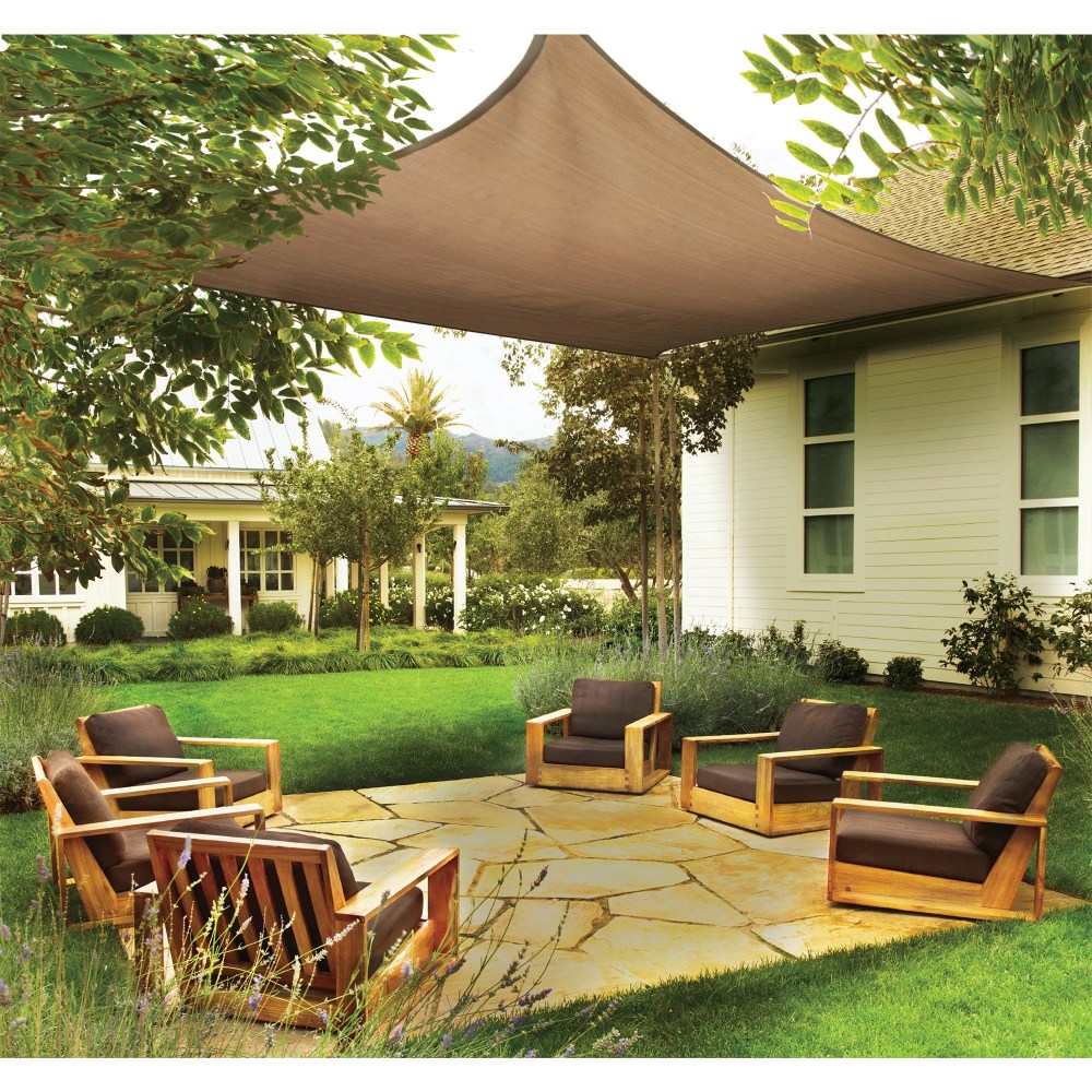 ShelterLogic 16 x 16 ft Sand Shade Sail Square - Heavyweight (Attachment Point/Pole Not Included) - Image 2