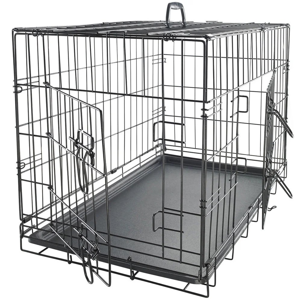 Ktaxon 20"/36"/42"/48" Secure and Flodable Single Door Metal Dog Crate, Include Leak-Proof Plastic Tray Black - Image 6