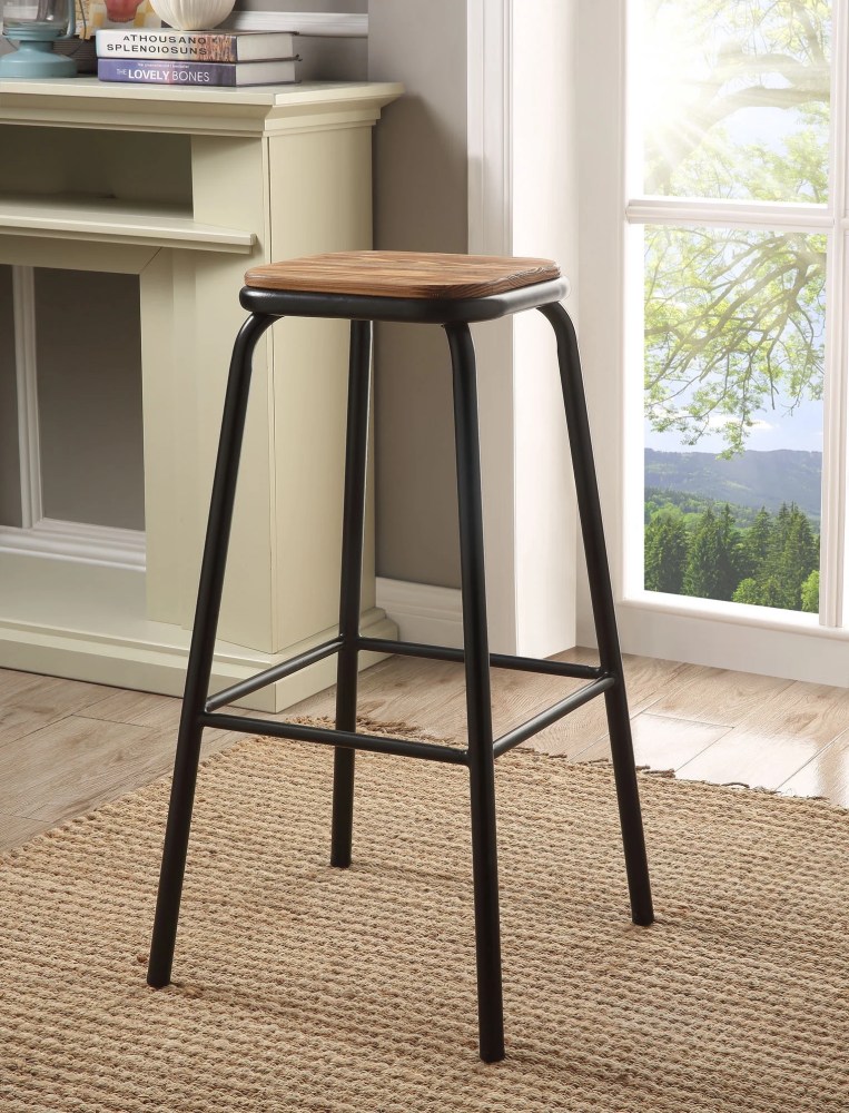 ACME 72387 Scarus Bar Stool, Natural & Black - Image 3
