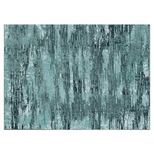 Better Homes & Gardens Teal Tonal Abstract Indoor Area Rug, 5" x 7"