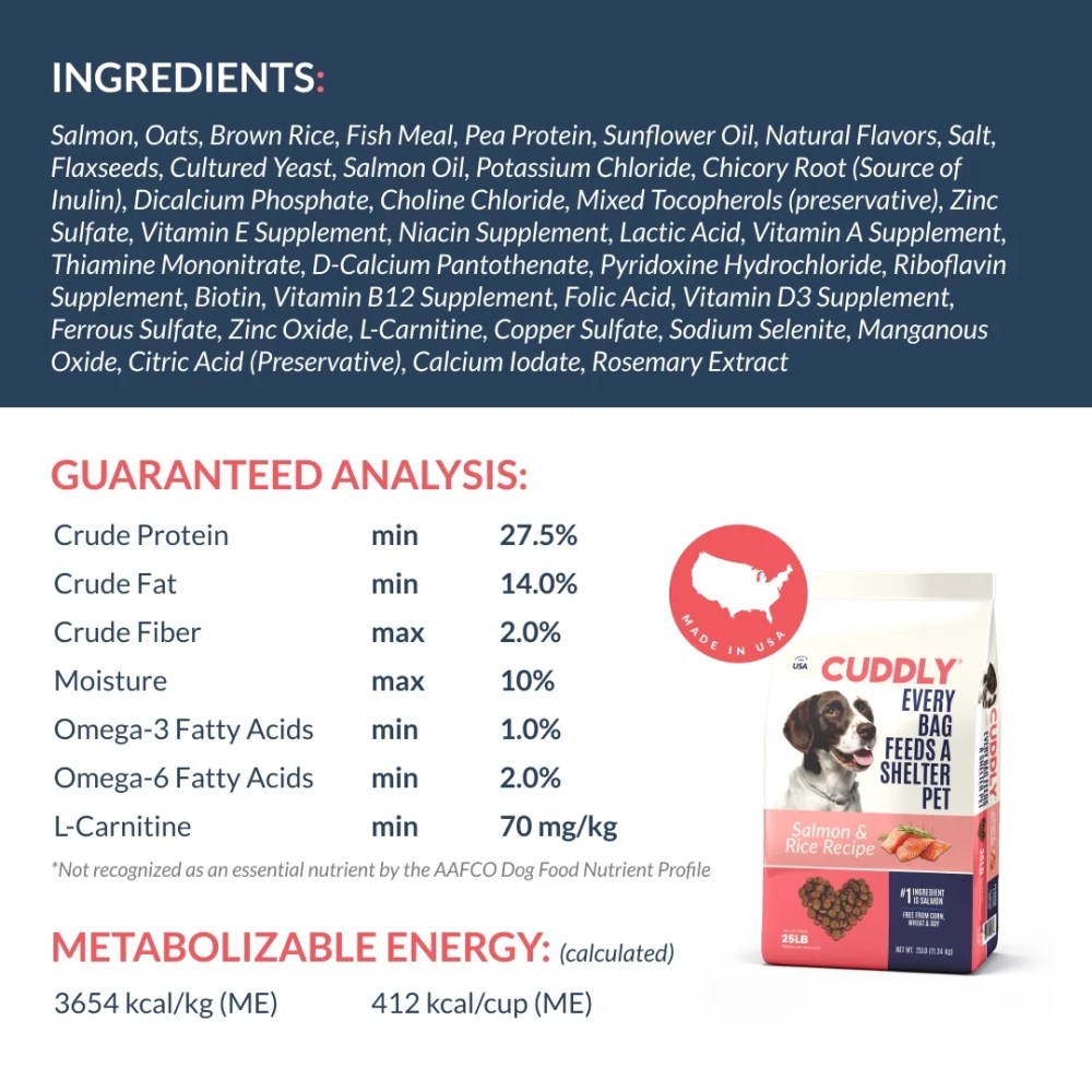 CUDDLY Dry Dog Food, Salmon and Rice, 25 lb Bag - Image 8