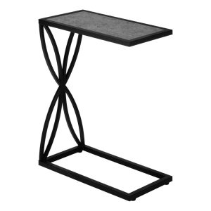 25.25" Gray and Black Rectangular Accent Table