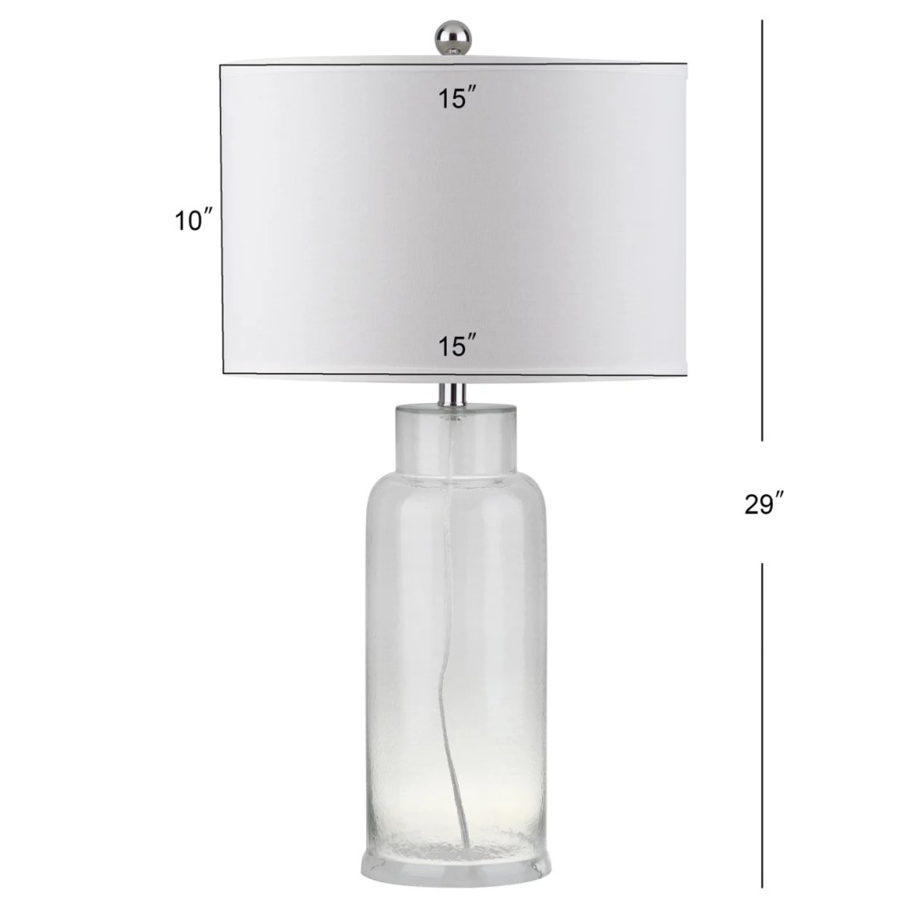 SAFAVIEH 29 in. H Sea Glass Bottle Table Lamp, Clear, Set of 2 - Image 4