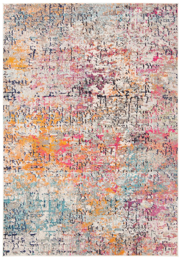 SAFAVIEH Madison Kebo Abstract Area Rug, Grey/Pink, 5'3" x 7'6" - Modern Design, Grey & Pink, Ideal for Living Room, Bedroom, Dining Space - Image 12