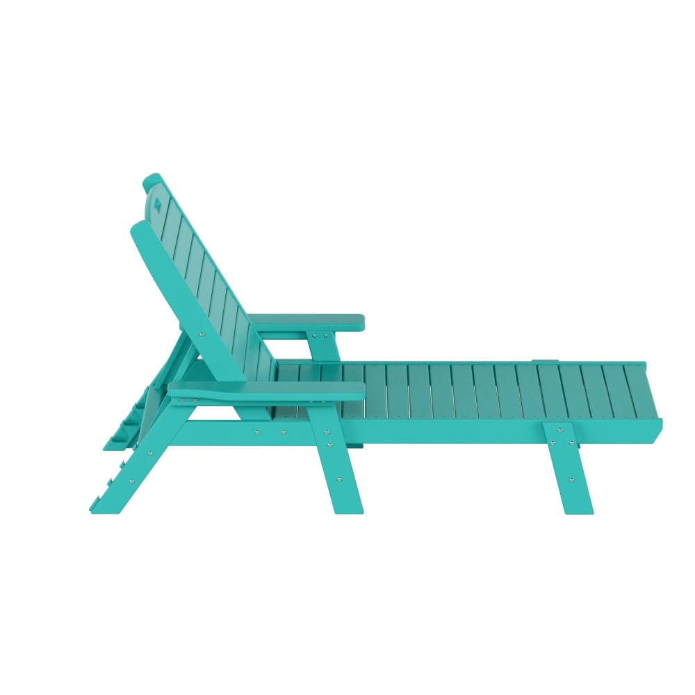 GARDEN Set of 2 Patio Outdoor Chaise Lounge Chair, Turquoise - Image 7