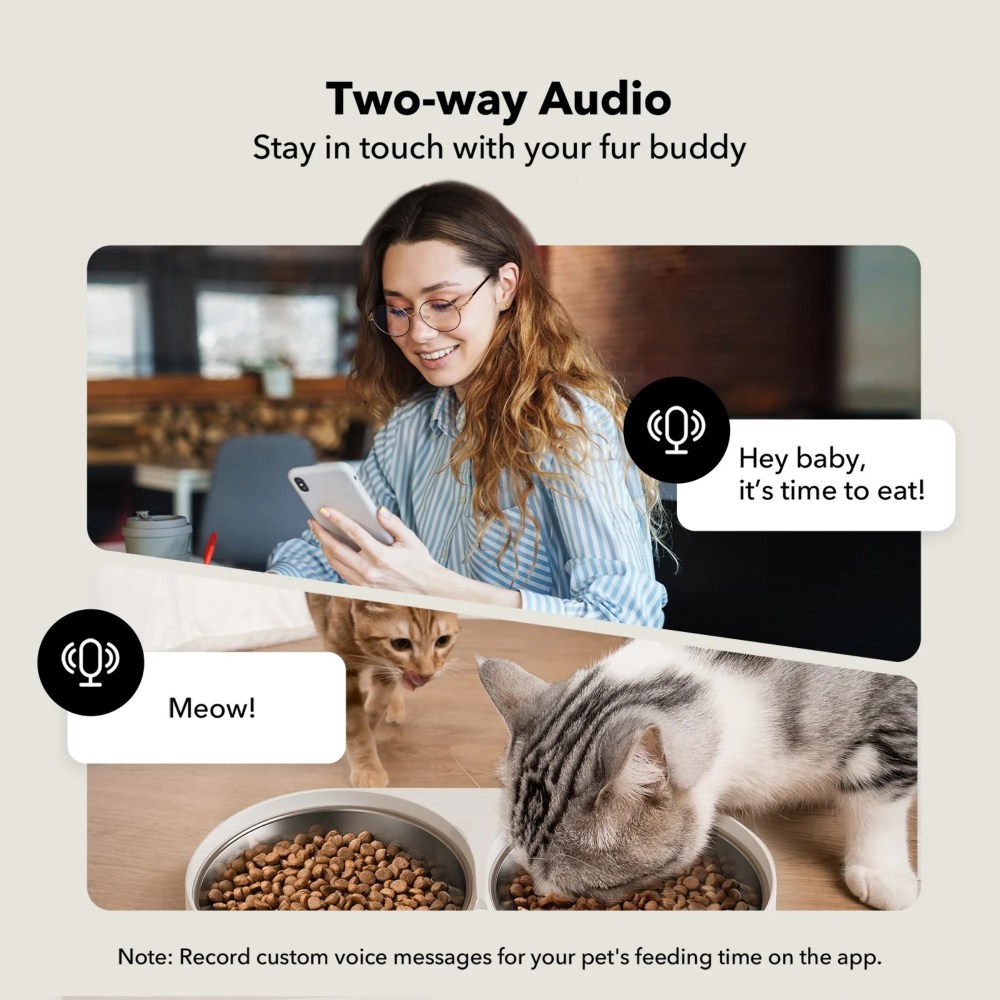 Petlibro Automatic Cat Feeder with Camera for2 Cats, 5G WiFi Pet Food Dispenser with APP Control, 2-Way Audio for Cat & Dog, Low Food & Motion & Sound Alertsm, 1080P HD Video with Night Vision - Image 8