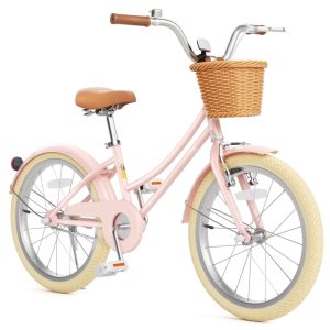 XJD 20 Inch Girls Bike for 6-12 Years Old Toddlers and Kids,  Kid's Bicycle with Basket,  Kid's Bike with Kickstand & Adjustable Seat Handlebar Height