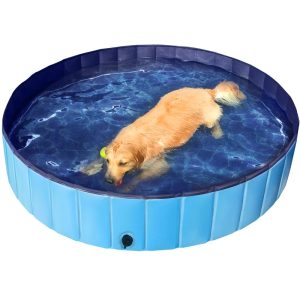 Alden Design 63" Foldable Pet Swimming Pool for Indoor and Outdoor,  Blue