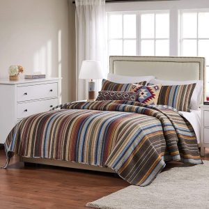 Global Trends Dylan 100 Cotton Reversible Quilt Set, Earth, 5-Piece Full/Queen