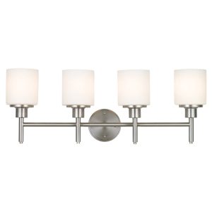 Design House Aubrey 4-Light Transitional Indoor Dimmable Bath Vanity Light,  Satin Nickel