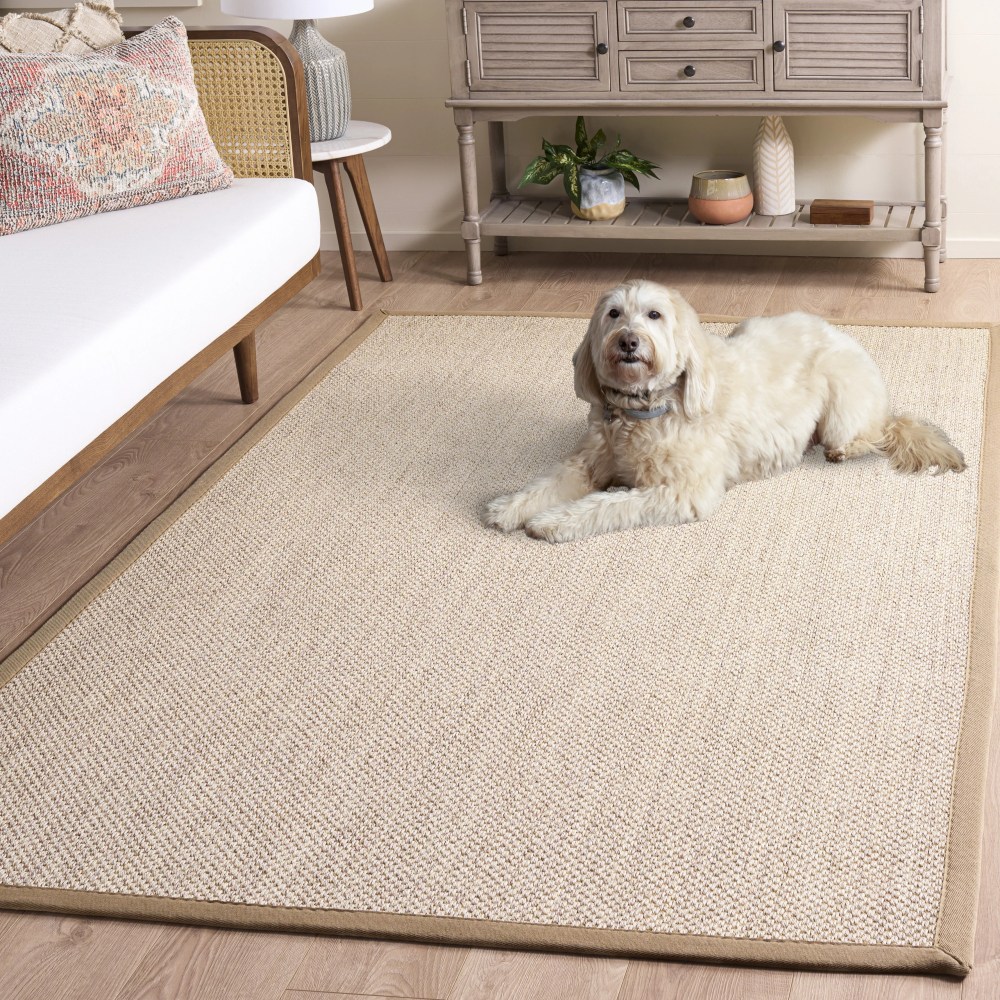 Safavieh Natural Fiber Kentigern Solid Area Rug, Marble/Linen, 8" x 10" - Image 9