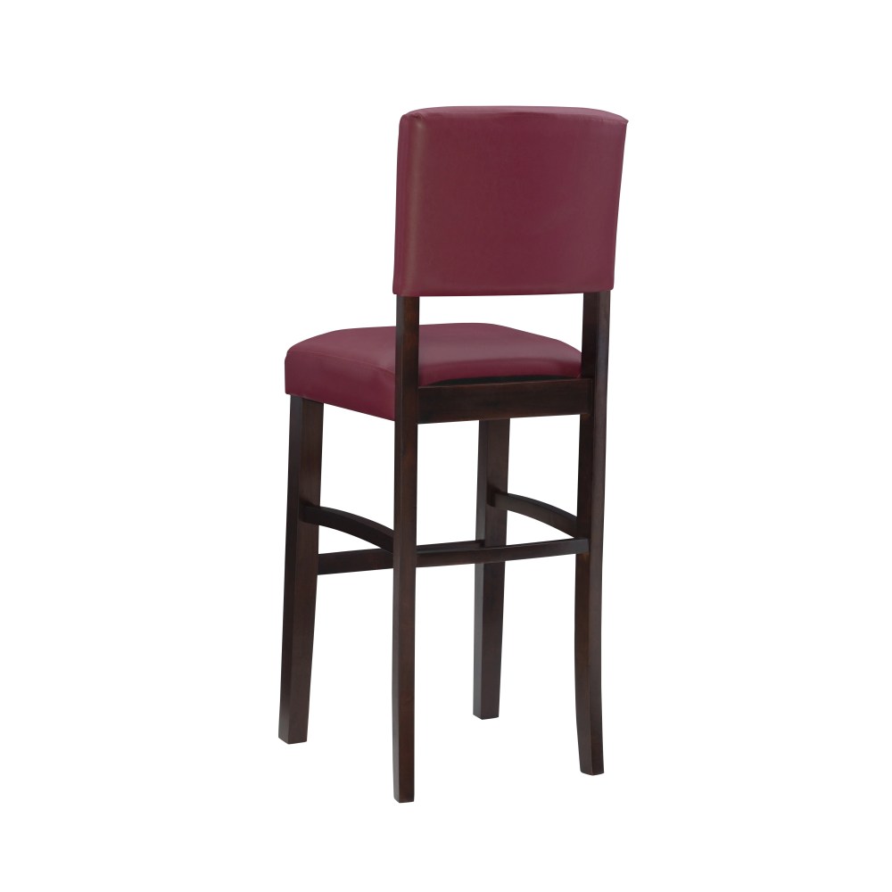 Linon Monaco Full Back Wood Bar Stool, 30" Seat Height, Espresso Finish with Dark Red Fabric - Image 10