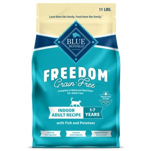 Blue Buffalo Freedom Natural Grain-Free Indoor Adult Dry Cat Food, Fish Recipe, 11-lb. Bag